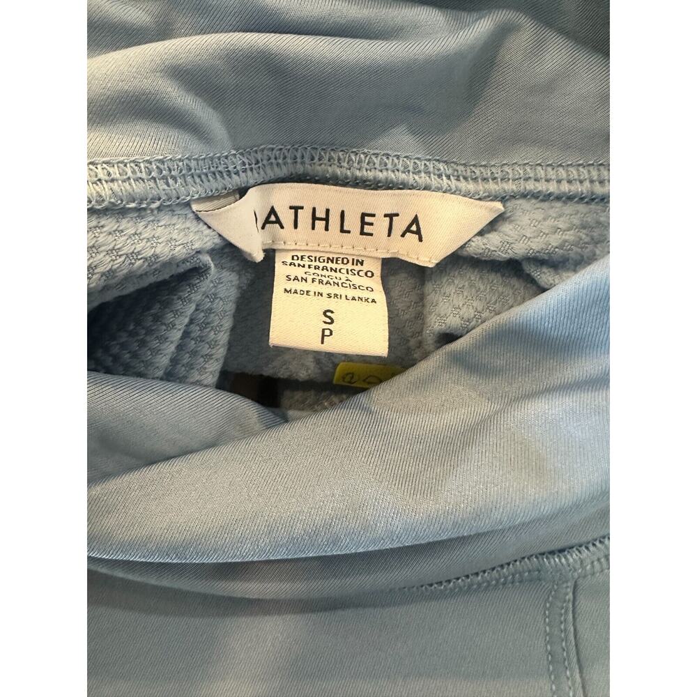 Athleta Sky Blue Whistler Mock Neck Top Crop Long Sleeve Women's Size Small - Picture 10 of 13